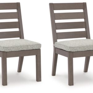 Signature Design by Ashley Hillside Barn Outdoor Dining Chair, Set of 2, 20" W x 27" D x 37" H, Light Brown & Light Gray