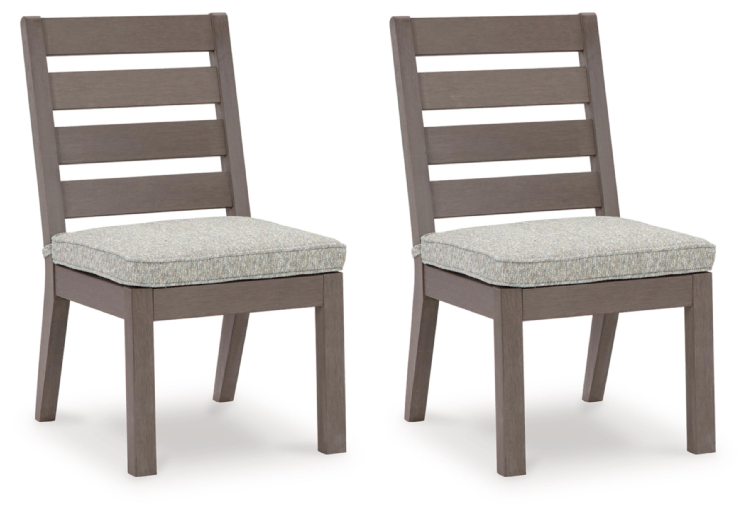 Signature Design by Ashley Hillside Barn Outdoor Dining Chair, Set of 2, 20" W x 27" D x 37" H, Light Brown & Light Gray