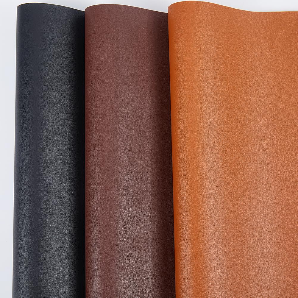 GORGECRAFT Black Faux Leather Fabric 135x30cm Soft Synthetic PU Leathercloth Flat Grain Imitation Leather Fabric for DIY Sewing Crafts Handbag Wallets Suitcase Books Covers Keychains Jewelry Making