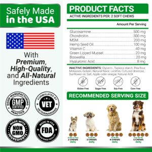 Glucosamine for Dogs - Hip and Joint Supplement for Dogs - 170 Ct - Glucosamine Chondroitin for Dogs Chews - Dog Joint Pain Relief with MSM - Advanced Dog Joint Supplement Health - Mobility Support