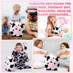 Leyndo Cow Plush Pillow 14 Inch Cow Stuffed Animal Toy Soft Cuddly Cow Stuffed Animal Plushie Kwaii Cow Plush Toys for Birthday Party Favor Christmas Bedroom Sofa Car Decorations