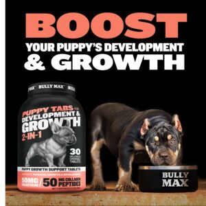 Bully Max Complete Puppy Nutrition Bundle - Dry Puppy Food (5lb Bag), Dehydrated Wet Dog Food (2lb Bag) & Chewable Vitamin (30 Tabs) for Small & Large Breed Puppies - for Growth, Health & Immunity