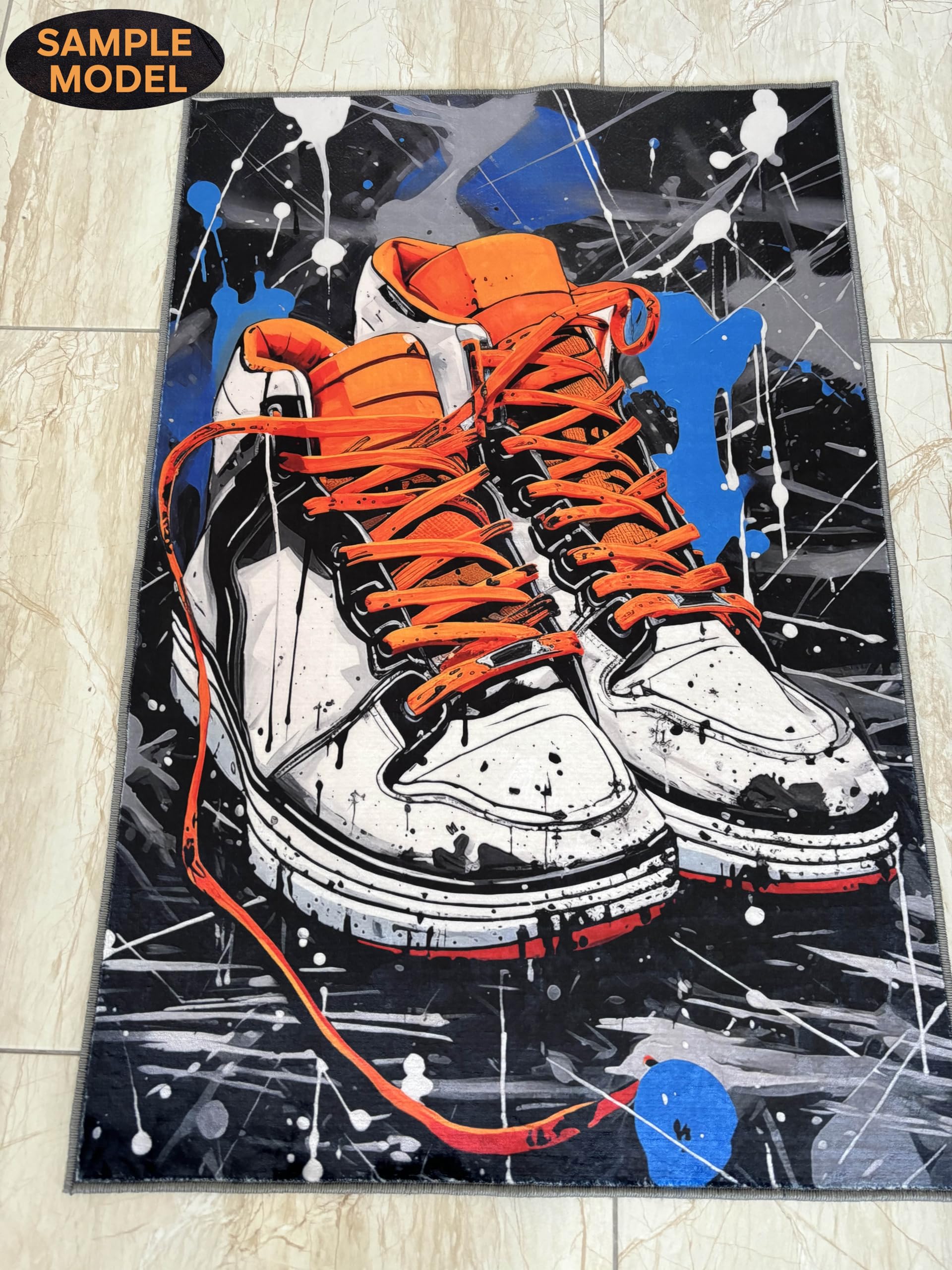 Generic Sneakers Graffiti Rug, Sneakers Rug, Sneakers Area Rug, Graffiti Area Rug, Sport Rug, Teen Room Rug, Sneaker Rug, Sneaker Area Rug RS1052ID.0 2x3 ft = 60x90 cm