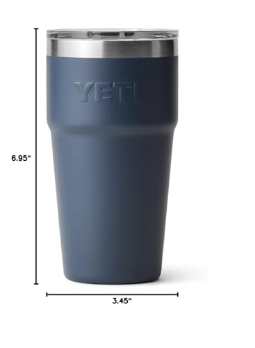 YETI Rambler 20 oz Stackable Tumbler, Stainless Steel, Vacuum Insulated with MagSlider Lid, Navy