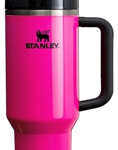 STANLEY Quencher H2.0 FlowState Stainless Steel Vacuum Insulated Tumbler with Lid and Straw for Water, Iced Tea or Coffee, Smoothie and More, Electric Pink, 40 OZ