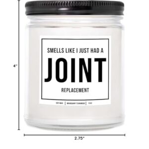 YouNique Designs Joint Replacement Candle - Hip Surgery Gifts, After Knee Surgery Gifts for Women, Knee Replacement Gifts, Hip Replacement Gifts, Knee Surgery Recovery Gifts (Mahogany Teakwood)