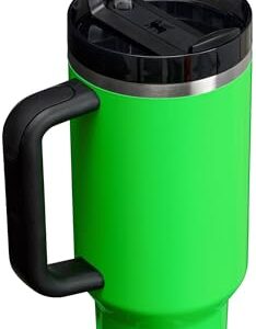 STANLEY Quencher H2.0 FlowState Stainless Steel Vacuum Insulated Tumbler with Lid and Straw for Water, Iced Tea or Coffee, Smoothie and More, Neon Green, 40 OZ