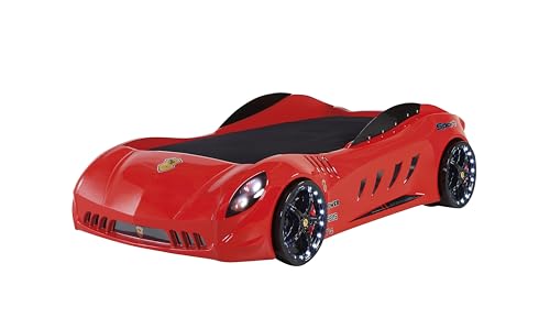 Shark Twin Race Car Bed, Remote Control, LED Lights, Sound FX, Rear Seat