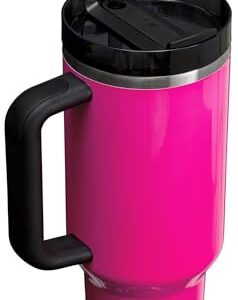 STANLEY Quencher H2.0 FlowState Stainless Steel Vacuum Insulated Tumbler with Lid and Straw for Water, Iced Tea or Coffee, Smoothie and More, Electric Pink, 40 OZ