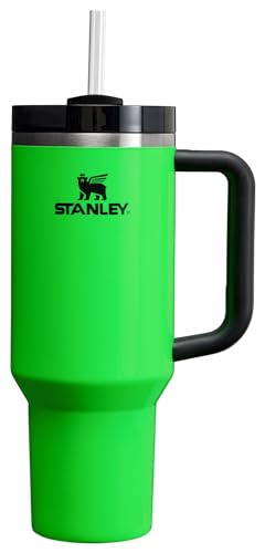 STANLEY Quencher H2.0 FlowState Stainless Steel Vacuum Insulated Tumbler with Lid and Straw for Water, Iced Tea or Coffee, Smoothie and More, Neon Green, 40 OZ