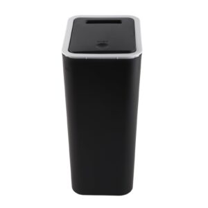 trash can, household garbage cans sealed large capacity odorless with press top plastic trash bin for home kitchen living room bathroom (black)