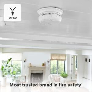 First Alert SMCO100V-AC, Interconnect Hardwire Combination Smoke & Carbon Monoxide Alarm with Battery Backup and Voice & Location Alerts, 1-Pack