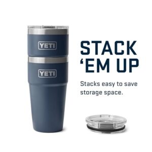 YETI Rambler 20 oz Stackable Tumbler, Stainless Steel, Vacuum Insulated with MagSlider Lid, Navy