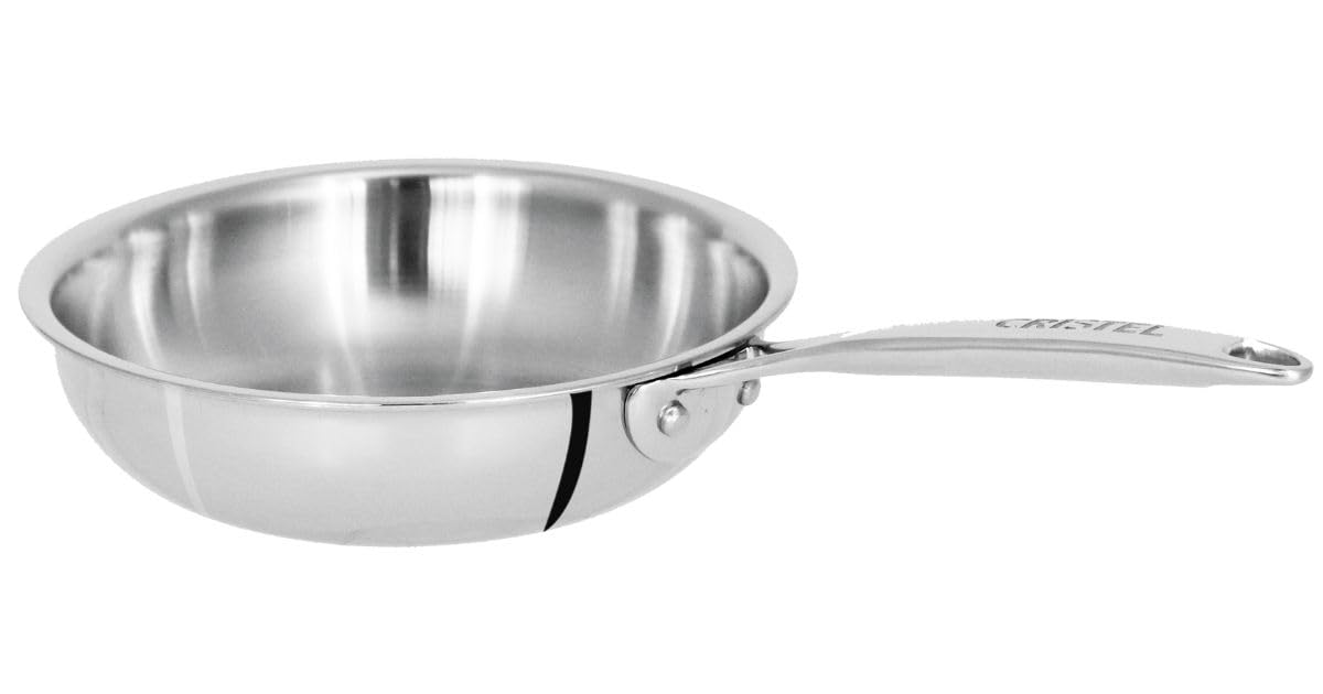 Cristel Castel'Pro Mini Frying Pan, 5" Diameter, 3-Ply Construction, Safe for All Hobs + Induction