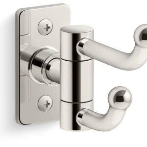 Kohler K35927-SN Castia by Studio McGee Double Hook Robe Hook Vibrant Polished Nickel