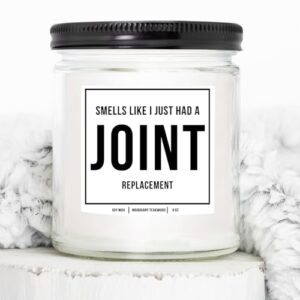 YouNique Designs Joint Replacement Candle - Hip Surgery Gifts, After Knee Surgery Gifts for Women, Knee Replacement Gifts, Hip Replacement Gifts, Knee Surgery Recovery Gifts (Mahogany Teakwood)