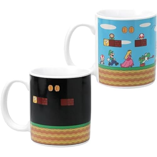 Paladone Super Mario Level Heat Changing Coffee Mug - Licensed Nintendo Merchandise - Gift for Gamers, Nerds, Nintendo Mario Fans, Men, and Retro Game Enthusiasts - 10 Ounces