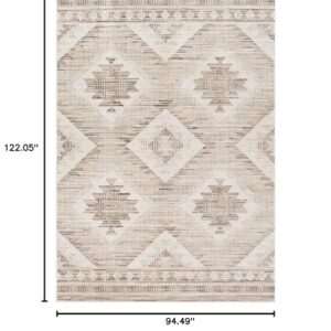 BoutiqueRugs Smoketown Traditional Area Rug - Tan, Black, White - 7'10" x 10'2"