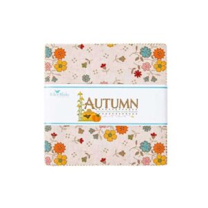 Autumn Riley Blake 5-inch Stacker, 42 Precut Fabric Quilt Squares by Lori Holt, Assorted