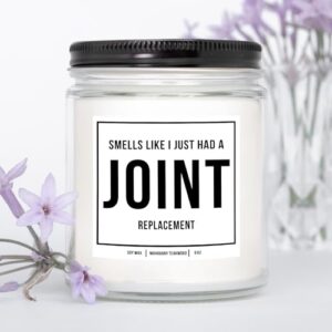 YouNique Designs Joint Replacement Candle - Hip Surgery Gifts, After Knee Surgery Gifts for Women, Knee Replacement Gifts, Hip Replacement Gifts, Knee Surgery Recovery Gifts (Mahogany Teakwood)