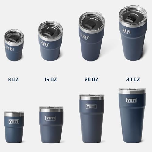 YETI Rambler 20 oz Stackable Tumbler, Stainless Steel, Vacuum Insulated with MagSlider Lid, Navy