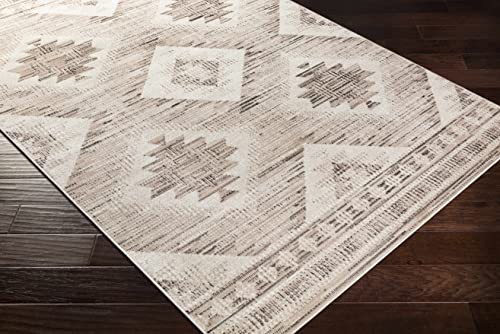 BoutiqueRugs Smoketown Traditional Area Rug - Tan, Black, White - 7'10" x 10'2"