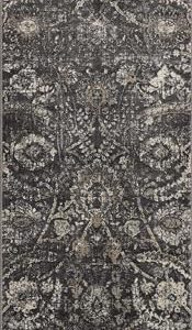 BoutiqueRugs Owatonna Traditional Floral Area Rug - Oriental Damask Patterned Rug for Living Room, Bedroom, Dining Room - Black, Charcoal, Sage - 4'3" x 5'7"