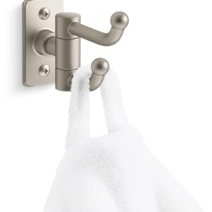 Kohler K35927-SN Castia by Studio McGee Double Hook Robe Hook Vibrant Polished Nickel