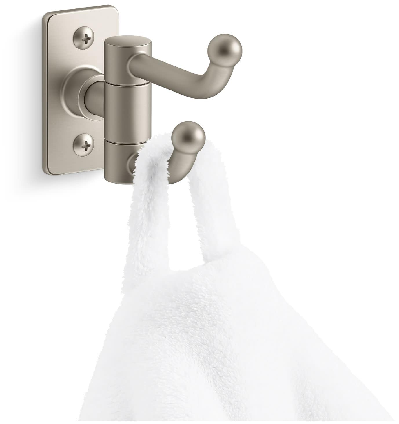 Kohler K35927-SN Castia by Studio McGee Double Hook Robe Hook Vibrant Polished Nickel