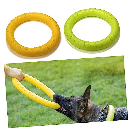 FOMIYES 2pcs Toys Pet Ring Toy Dog Ring Eva Dog Chew Toy Dog Dental Care Ring Puppies