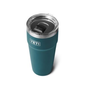 yeti rambler 30 oz stackable tumbler, stainless steel, vacuum insulated with magslider lid, agave teal