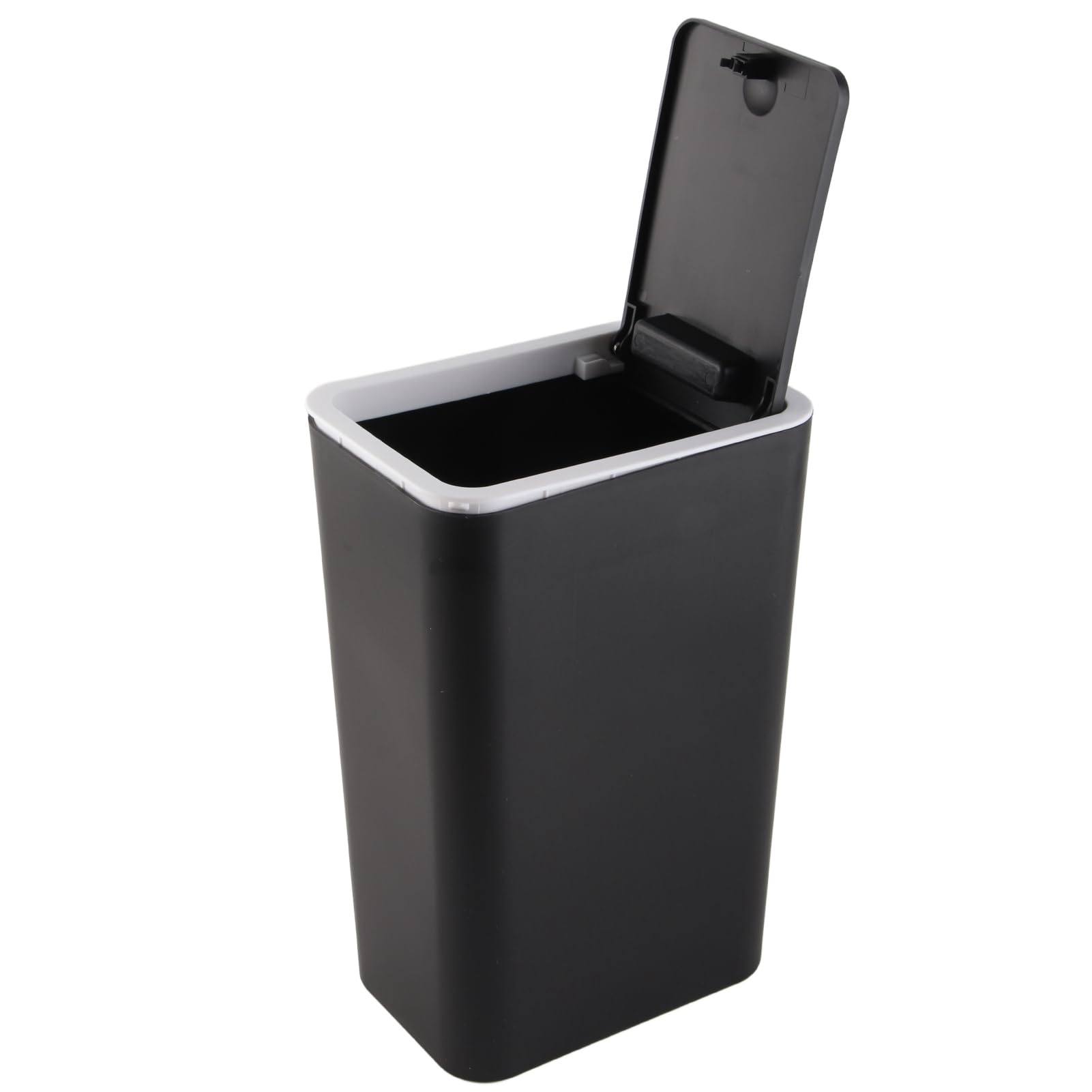 Trash Can, Household Garbage Cans Sealed Large Capacity Odorless with Press Top Plastic Trash Bin for Home Kitchen Living Room Bathroom (Black)