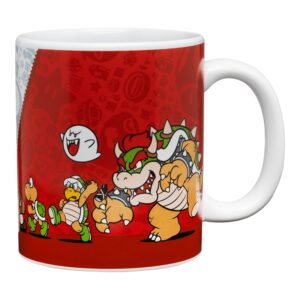 Paladone Super Mario Bros Official Licensed Nintendo Coffee Mug, Nostalgic Gamer Icon Gift for Luigi, Yoshi and Princess Peach Collectors 10oz Novelty Pop Culture Teacup