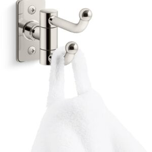 Kohler K35927-SN Castia by Studio McGee Double Hook Robe Hook Vibrant Polished Nickel