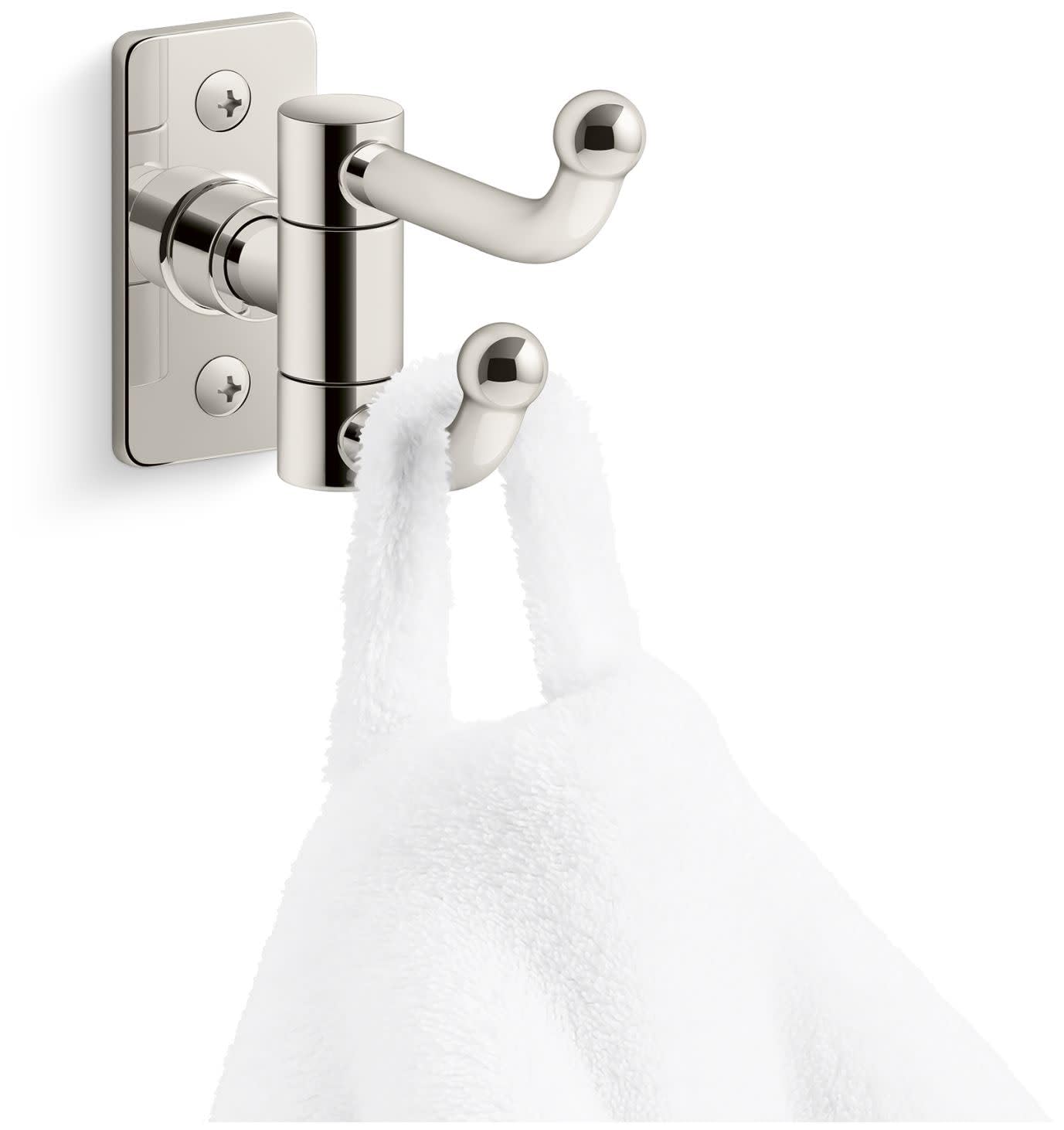 Kohler K35927-SN Castia by Studio McGee Double Hook Robe Hook Vibrant Polished Nickel