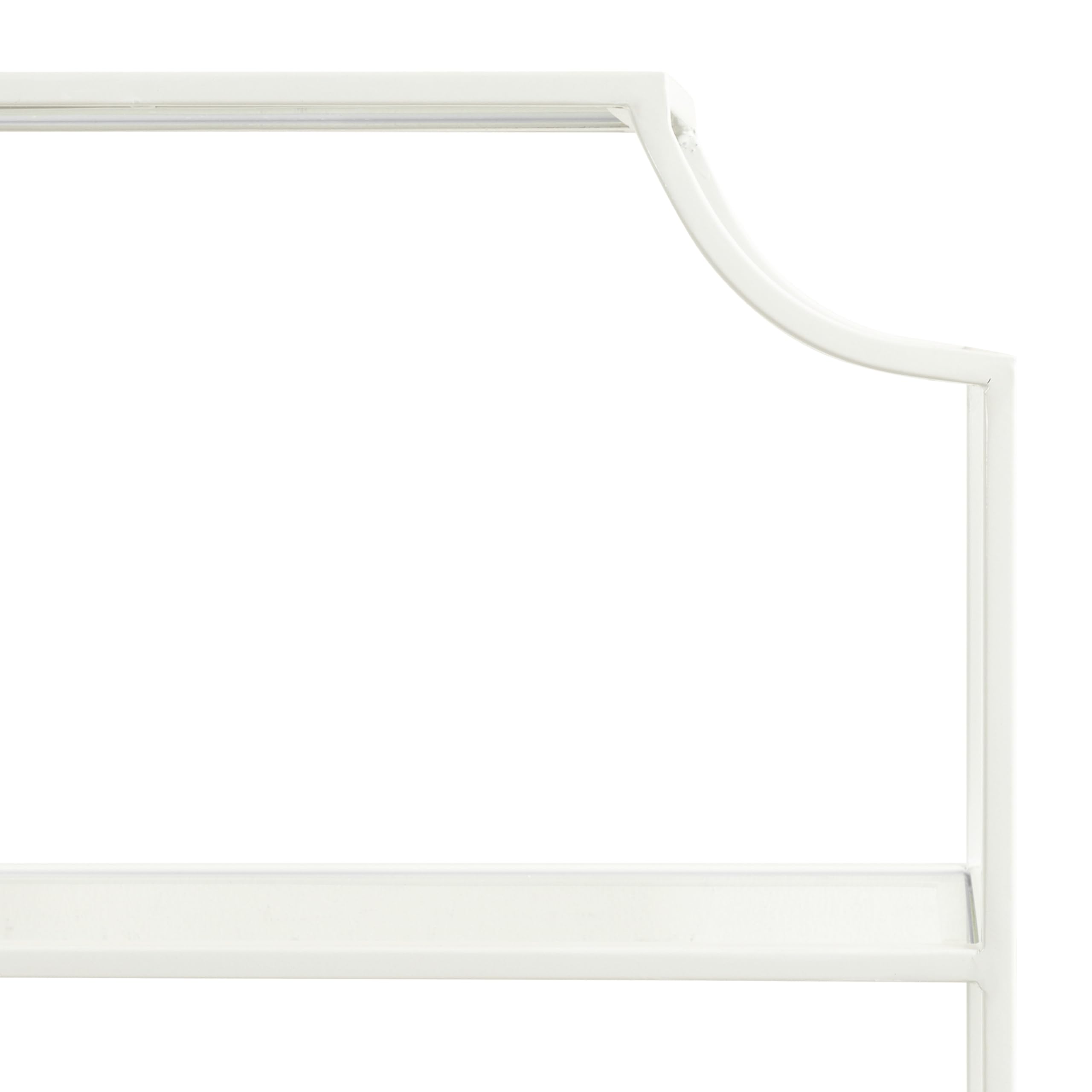 Kate and Laurel Ciel Three-Tiered Wall Shelf, 21 x 30, White, Decorative Floating Shelf Storage and Wall Organizer for Over Toilet Storage Bathroom Display