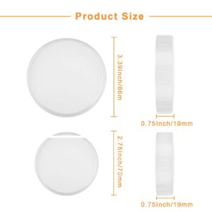 LOYORTY 72Pcs White Plastic Mason Jar Lids, 36 Regular Mouth & 36 Wide Mouth Plastic Canning Lids, 86mm &70mm Reusable Plastic Storage Caps for Mason/Canning Jars