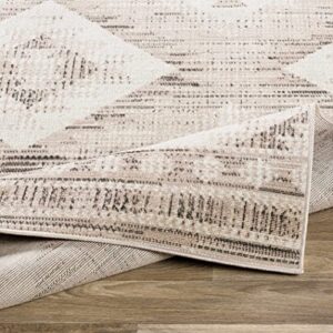 BoutiqueRugs Smoketown Traditional Area Rug - Tan, Black, White - 7'10" x 10'2"