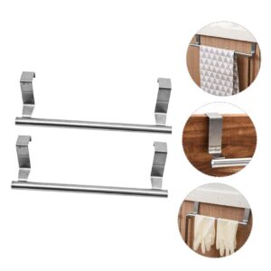 KONTONTY 2Pcs Over The Door Towel Holder Versatile Towel Hanging Bar for Kitchen and Bathroom for Dish Towels Tea Towels and Hand Towels Easy Installation Design