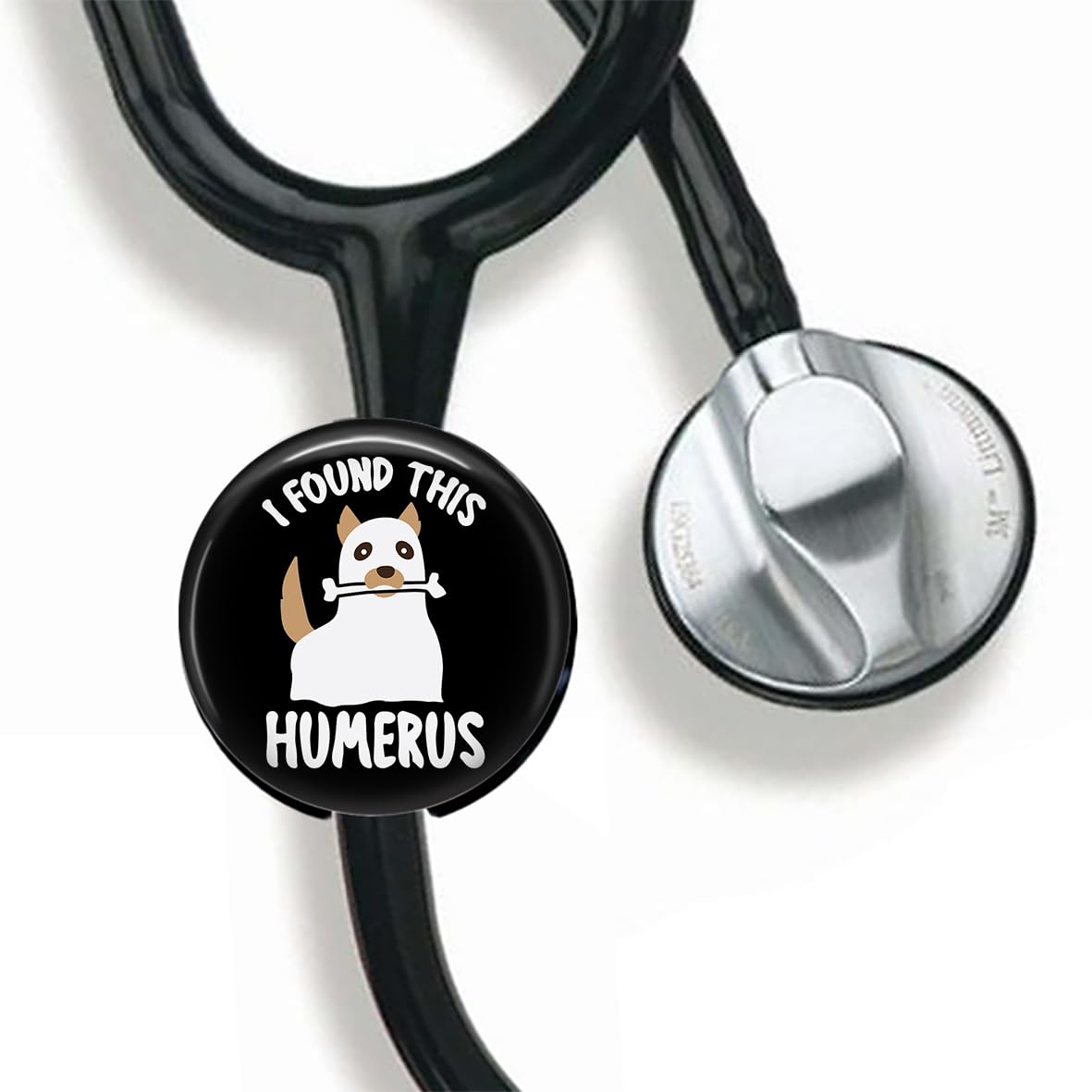 kanvt Funny Dog Stethoscope Tag Personalized,Nurse Doctor Stethoscope ID Tag Customized, Medical Stethoscope Name Tag with Writable Surface-Black, Small, mflor365