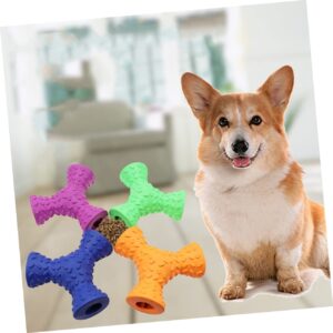 FOMIYES 1pc 3 Dog Toy Food Dispensing Toy Bumps on Surface Toy Three Holes Toy Safe Toy Toys Rubber Pet Toy Puzzle Feeders for Dogs 3 Holes Dog Chew Toy Dog Tooth Cleaning Toy Bite Toy Dog