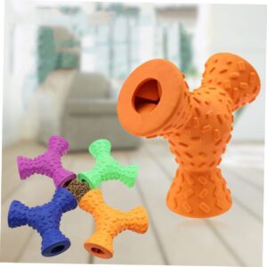 FOMIYES 1pc 3 Dog Toy Food Dispensing Toy Bumps on Surface Toy Three Holes Toy Safe Toy Toys Rubber Pet Toy Puzzle Feeders for Dogs 3 Holes Dog Chew Toy Dog Tooth Cleaning Toy Bite Toy Dog