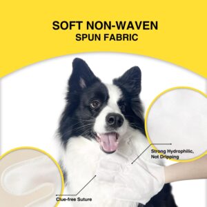 Dog Wipes Cleaning，Aloe Nourish Pet Wipes Gloves，Dry Wash Shower Wipes Grooming for Dogs Cats Puppy, Ears Face Paws Butt Cleaning Gloves