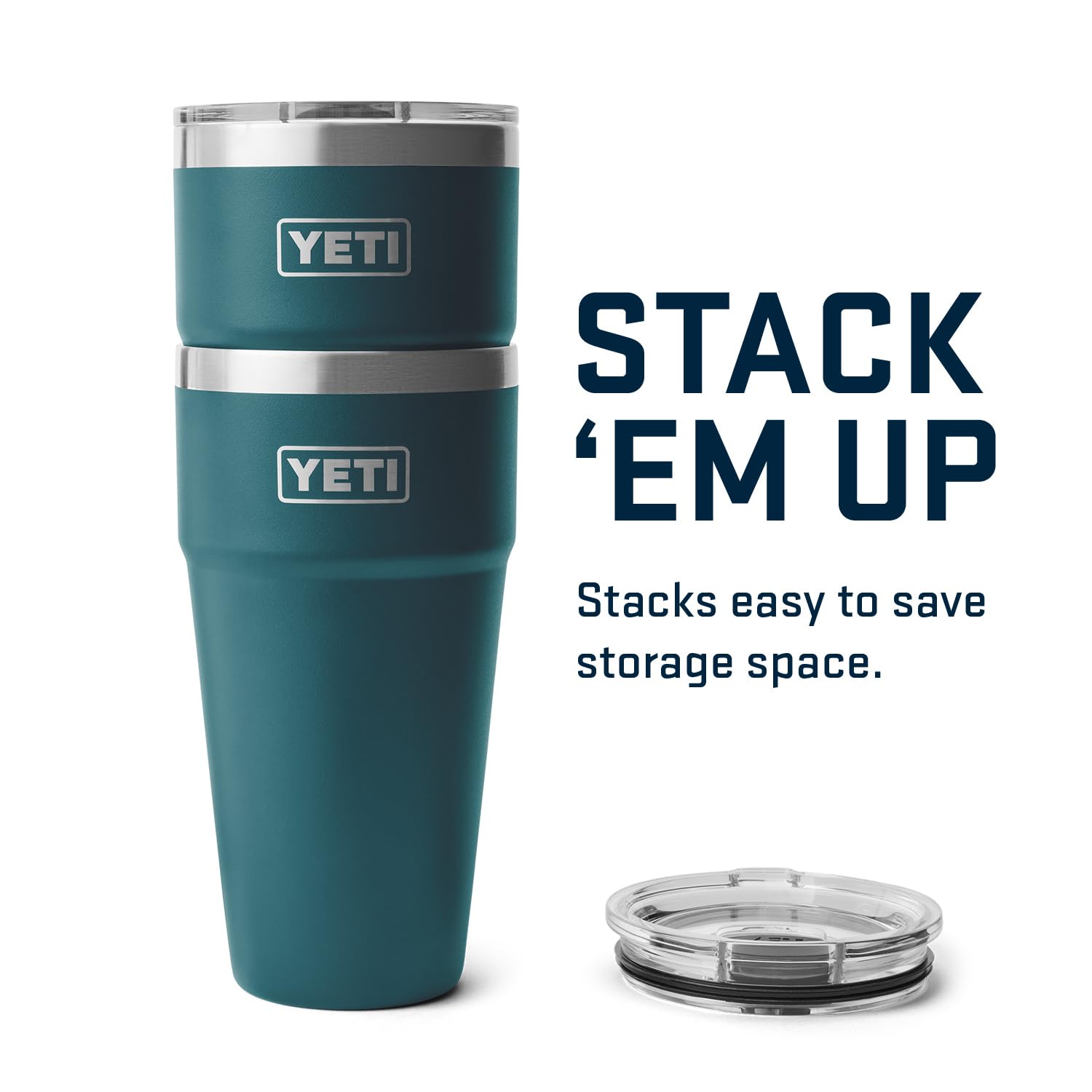 YETI Rambler 30 oz Stackable Tumbler, Stainless Steel, Vacuum Insulated with MagSlider Lid, Agave Teal