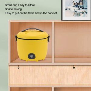 3 Cups Small Rice Cookers, 2L Portable Mini Rice Cooker for 2-3 People, Tiny Electric Grain Cooker for Home Dormitory,Yellow (US)