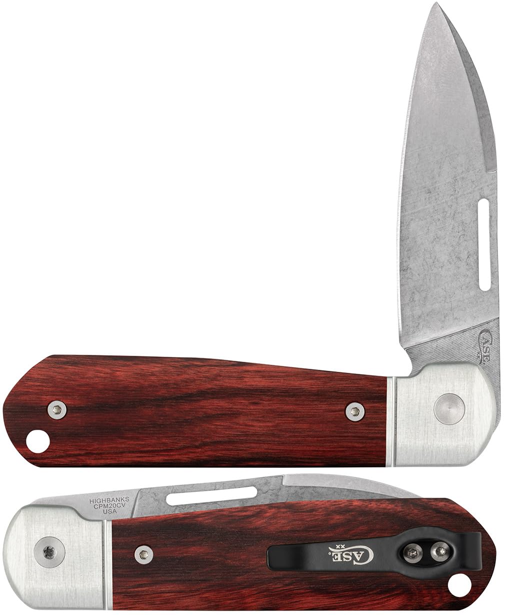 Case XX WR Pocket Knife, HIGHBANKS - SMOOTH ROSEWOOD ItemNumber 42229 - (HIGHBANKS CPM20CV) Length Closed: 4 Inches