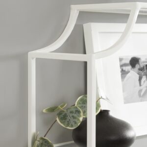 Kate and Laurel Ciel Three-Tiered Wall Shelf, 21 x 30, White, Decorative Floating Shelf Storage and Wall Organizer for Over Toilet Storage Bathroom Display