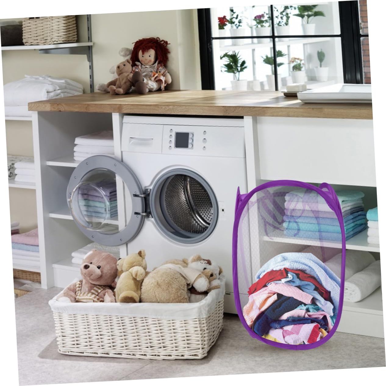 OFFSCH 2Pcs Foldable Laundry Mesh Screen Laundry Storage Pouches for Home Use Ideal for Organizing and Protecting Clothes During Washing