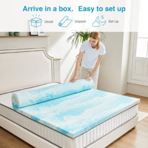 Mattress Topper, Twin Size Cooling Memory Foam Bed Toppers, 2 Inch Soft Mattress Pads for Sleeper Sofa, RV, Camper, CertiPUR-US Certified