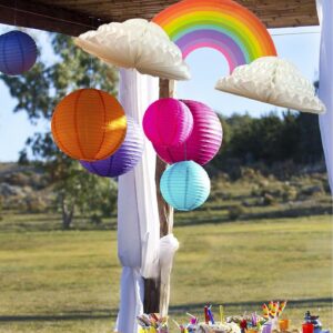 GIFTEXPRESS 2 Pack Jumbo 30" Rainbow Honeycomb Centerpiece - Paper Rainbows & Clouds Theme Party Supplies Decorations - Perfect Decor for Tables at Baby Showers & Birthdays